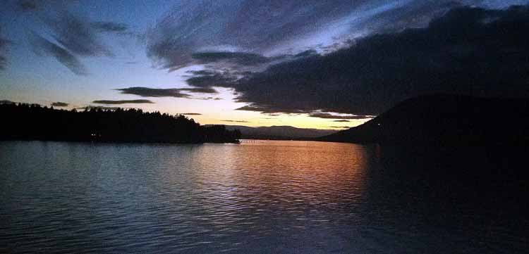 sunset on harbor